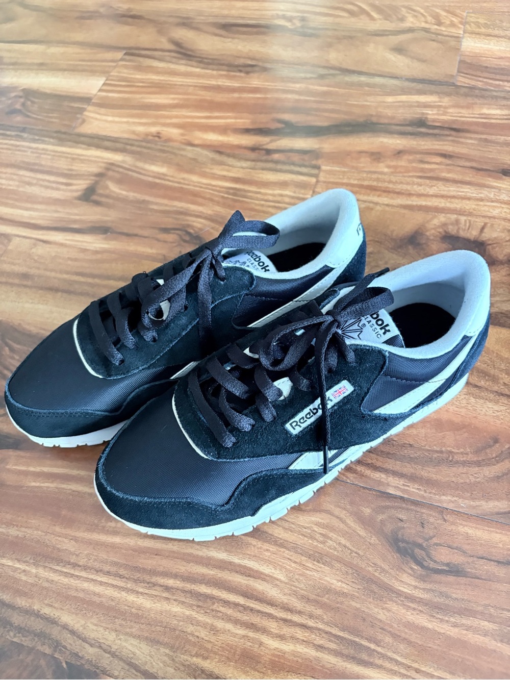 NEW Reebok Women’s Classic Nylon Shoes In Black 8.5 39 Leather Sneakers - Picture 7 of 13